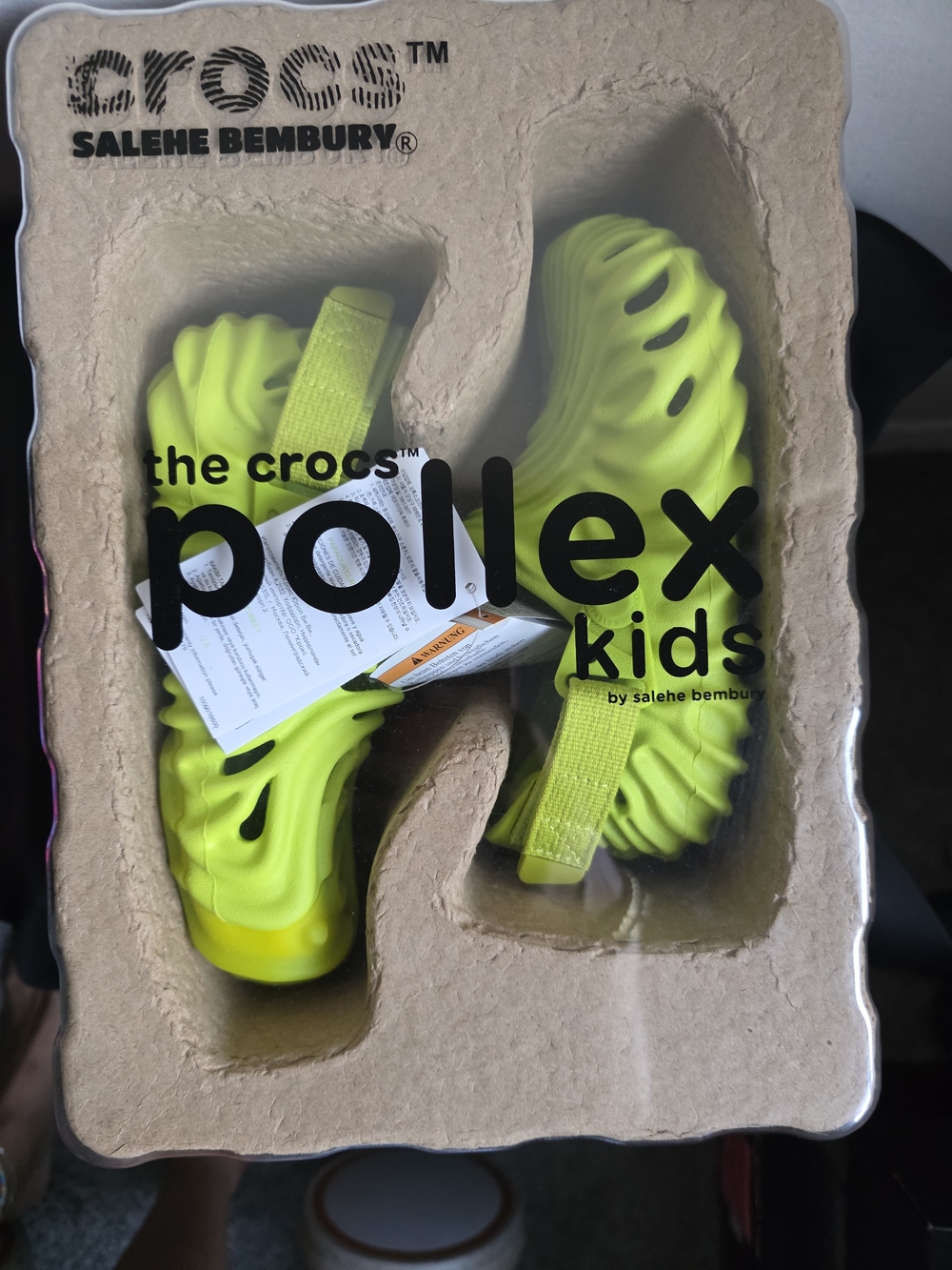 Crocs Pollex Kids Neon Yellow Slip-On Sandals by Crocs